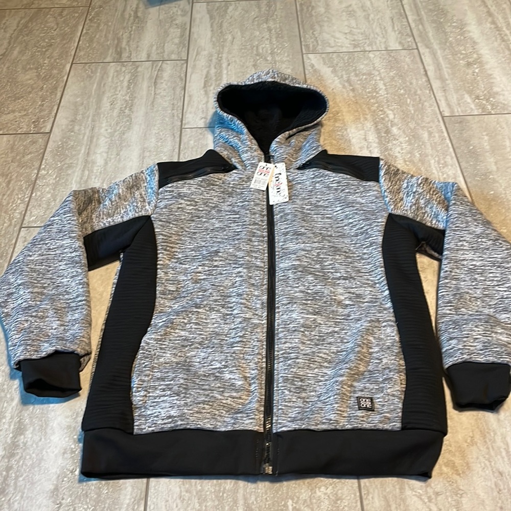 One point one hoodie Gray& black Medium sweater for women